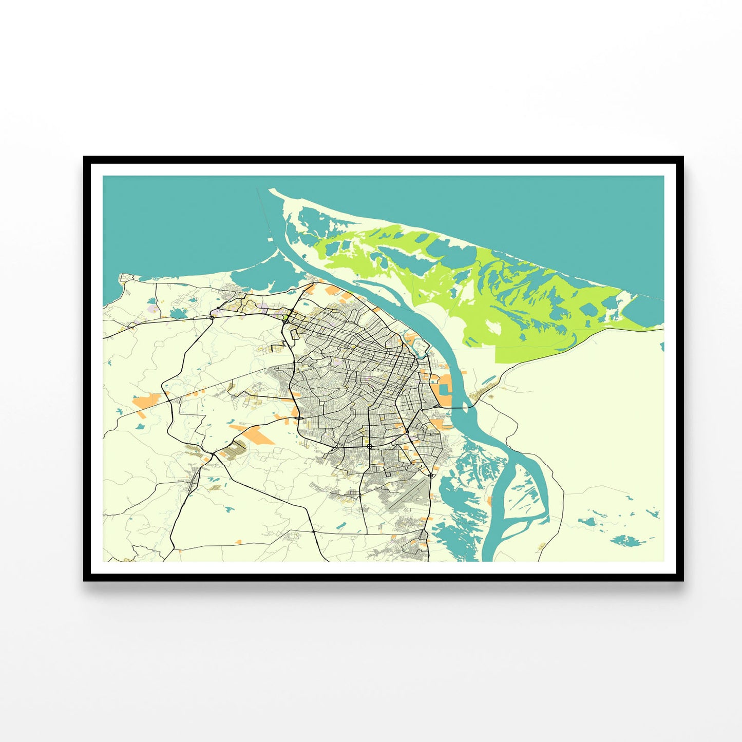 Map Of Barranquilla, Atlantic, Colombia Home Decor Premium Quality Poster Print Choose Your Sizes