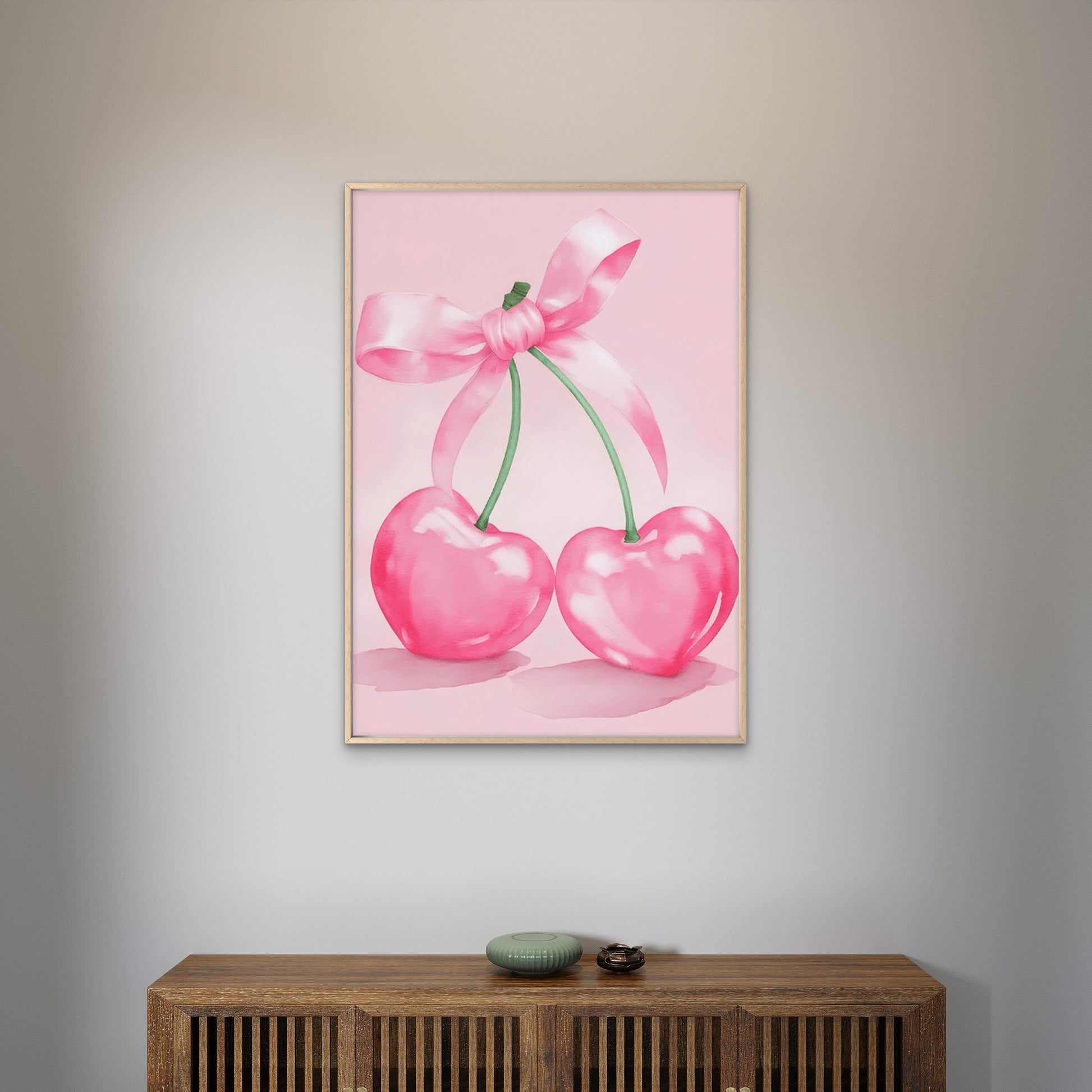 Trendy Pink Cherry Painting Fashion Home Decor Premium Quality Poster Print Choose Your Sizes - Bella Home Decor