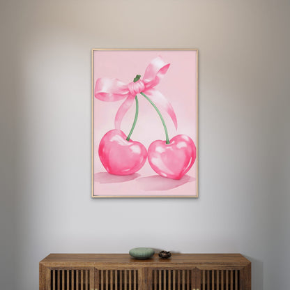 Trendy Pink Cherry Painting Fashion Home Decor Premium Quality Poster Print Choose Your Sizes - Bella Home Decor
