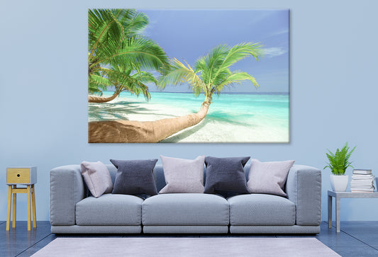 Coconut Trees Leaning to Sea Print 100% Australian Made