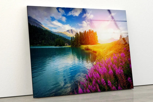 Lake Forest & Flowers UV Direct Aluminum Print Australian Made Quality