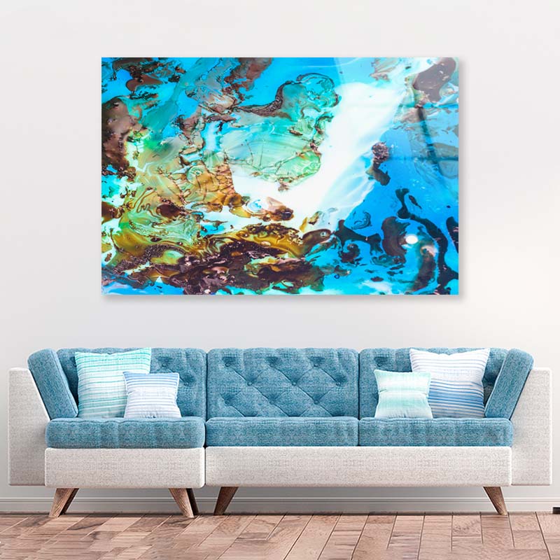 Colorful Textured Marble Acrylic Glass Print Tempered Glass Wall Art 100% Made in Australia Ready to Hang