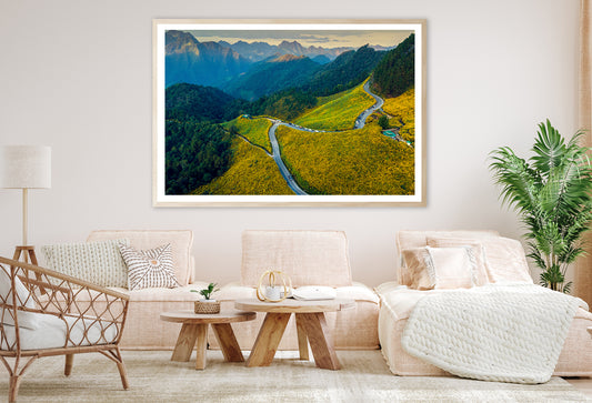 Scenic Mountain Road Winding Through Mountains Home Decor Premium Quality Poster Print Choose Your Sizes - Bella Home Decor