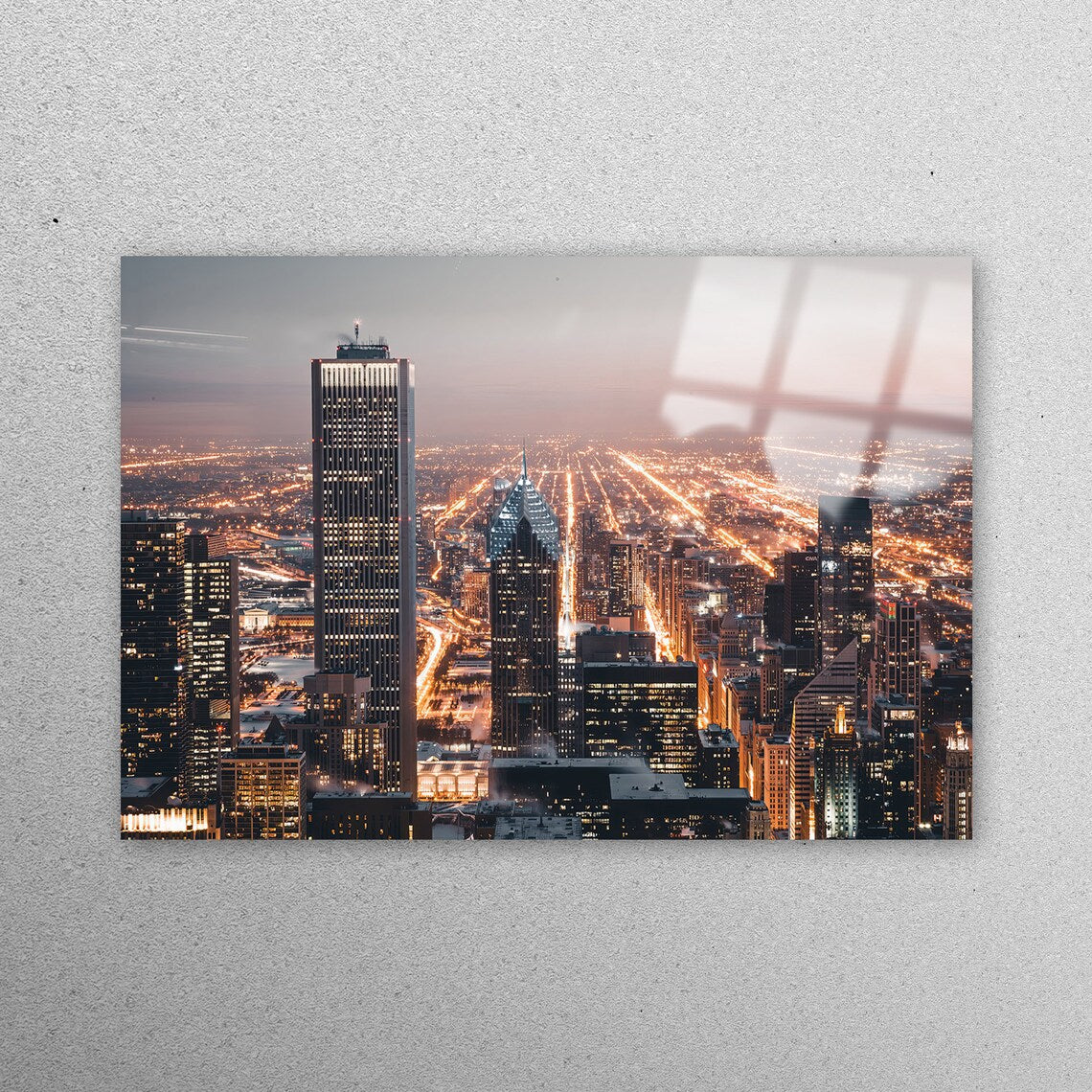 Skyline Chicago Wall Art Acrylic Glass Print Tempered Glass Wall Art 100% Made in Australia Ready to Hang