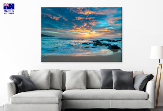 Sunrise Clouds Over the Sea Killcare Beach Australia Wall Art Decor 100% Australian Made