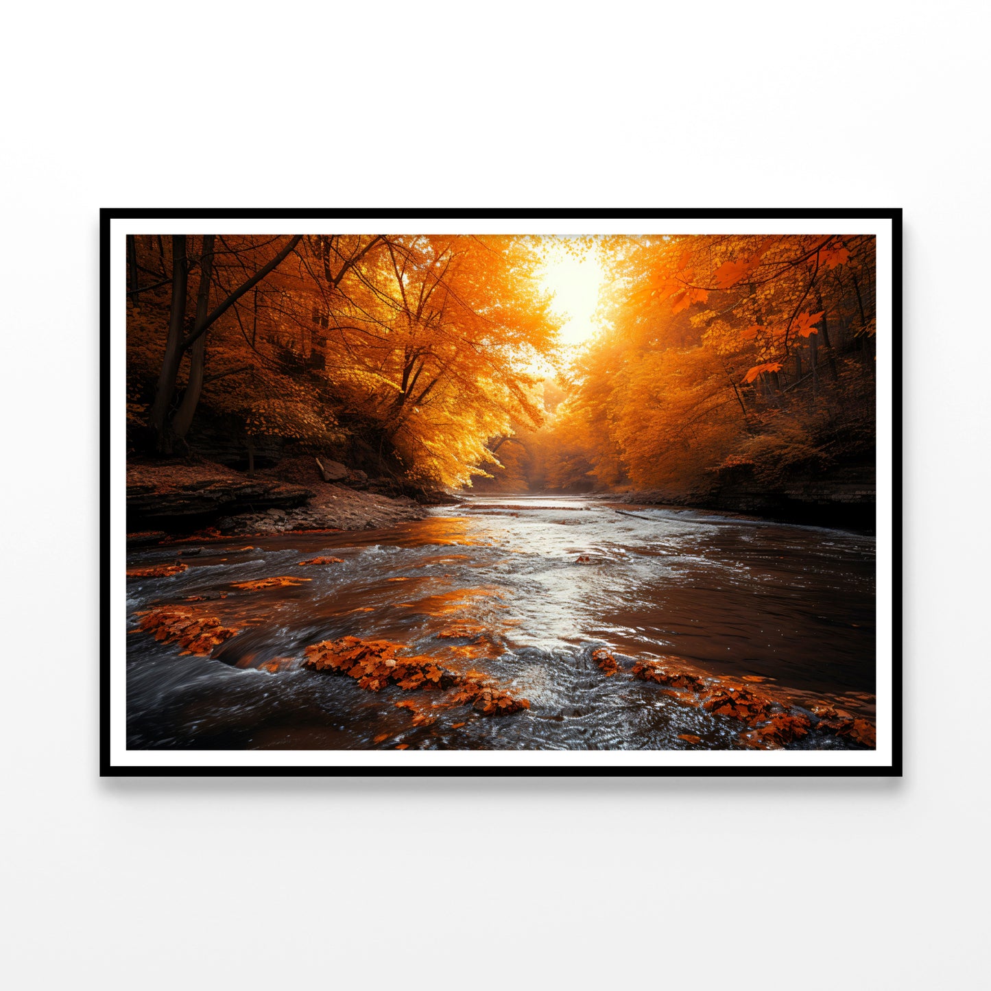 Orange autumn on The River Home Decor Premium Quality Poster Print Choose Your Sizes