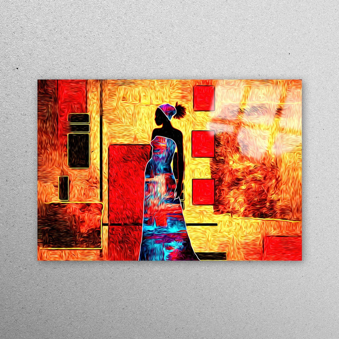 Black Woman African Acrylic Glass Print Tempered Glass Wall Art 100% Made in Australia Ready to Hang