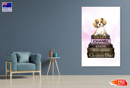 Dog On Book set Fashion Art Print 100% Australian Made