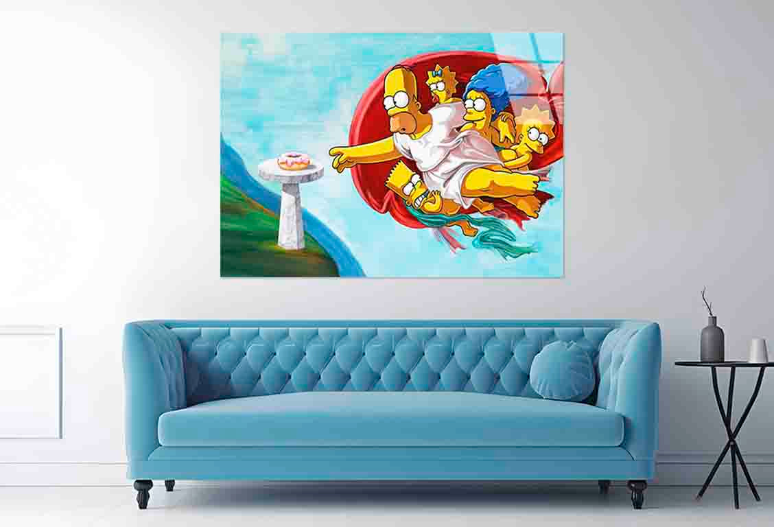 Humorous Yellow Family Tempered Glass Printing Wall Art Australian Made Quality - Bella Home Decor