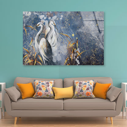 Painting Of a Group of Aquatic Birds Acrylic Glass Print Tempered Glass Wall Art 100% Made in Australia Ready to Hang - Bella Home Decor
