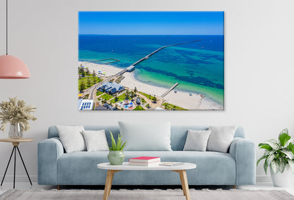 Busselton Jetty Western Australia Aerial View Wall Art Decor 100% Australian Made
