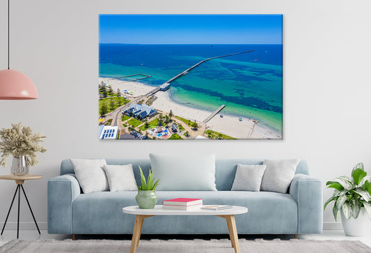 Busselton Jetty Western Australia Aerial View Wall Art Decor 100% Australian Made