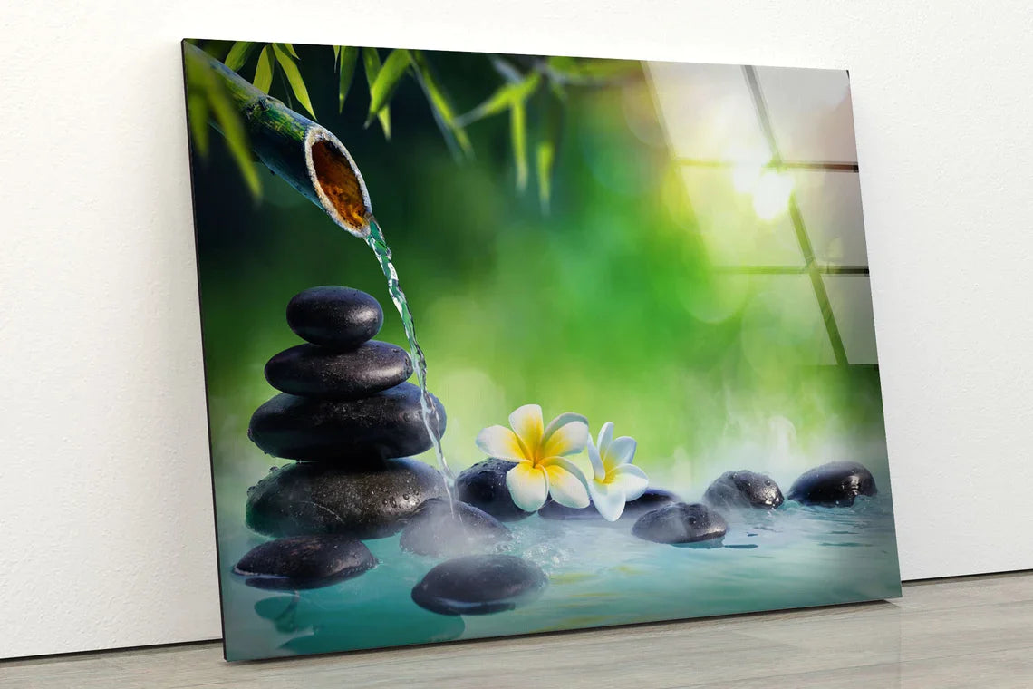 Zen Stones Flower UV Direct Aluminum Print Australian Made Quality