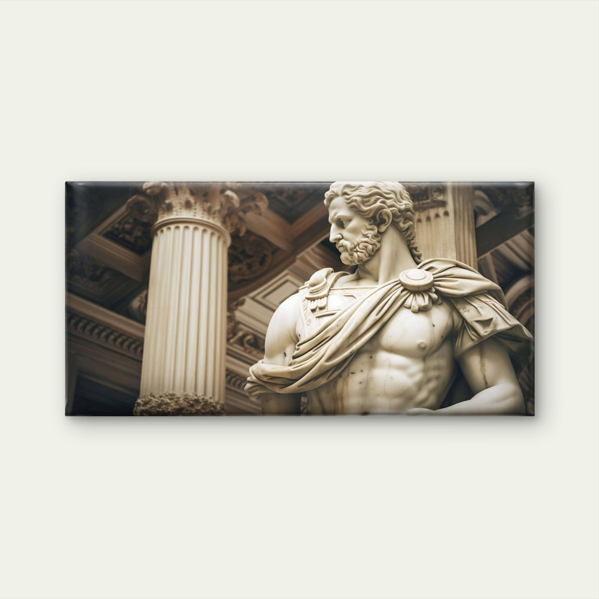 Greek Roman God Statue Male Body Wall Art Canvas Office Home Framed 120x60cm