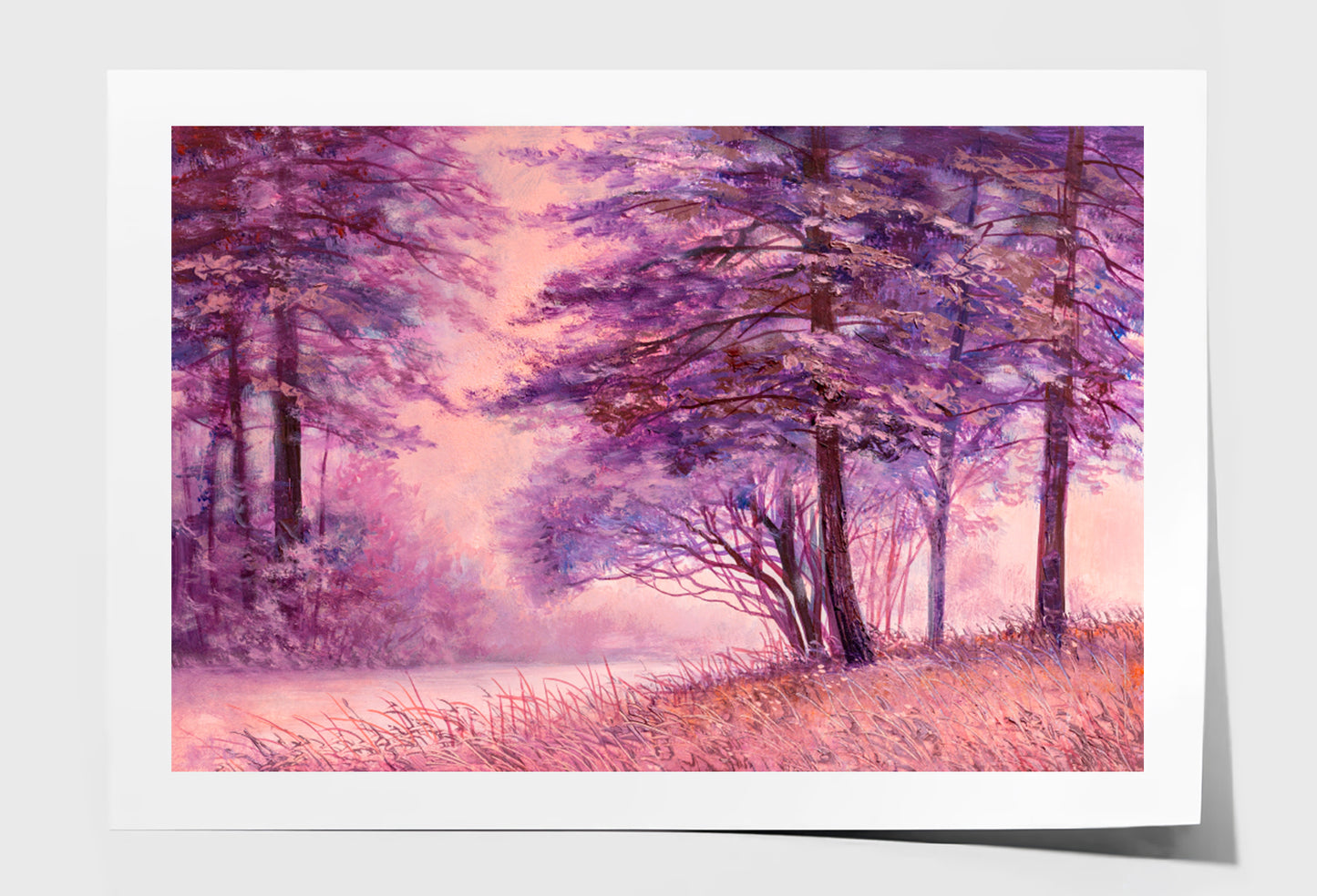 Morning With Trees Oil Painting Wall Art Limited Edition High Quality Print Unframed Roll Canvas None