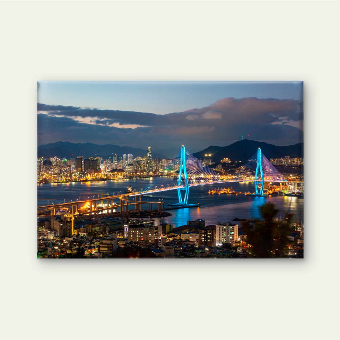 Busan Korea Night City Skyline Wall Art Decor 100% Australian Made