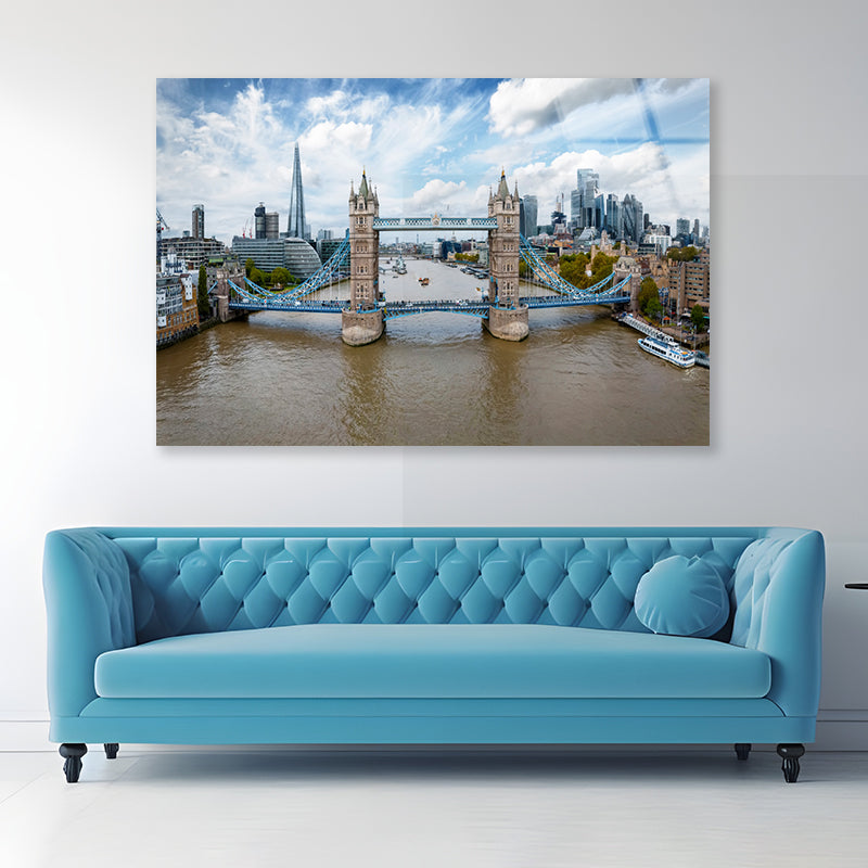 Tower Bridge in Thames River UK Acrylic Glass Print Tempered Glass Wall Art 100% Made in Australia Ready to Hang