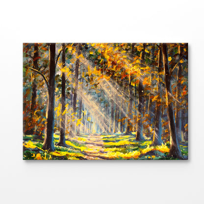 Bella Home Forest In Autumn Oil Painting Print Canvas Ready to hang