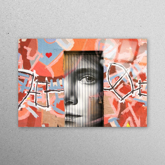 Girl Graffiti Painting Acrylic Glass Print Tempered Glass Wall Art 100% Made in Australia Ready to Hang