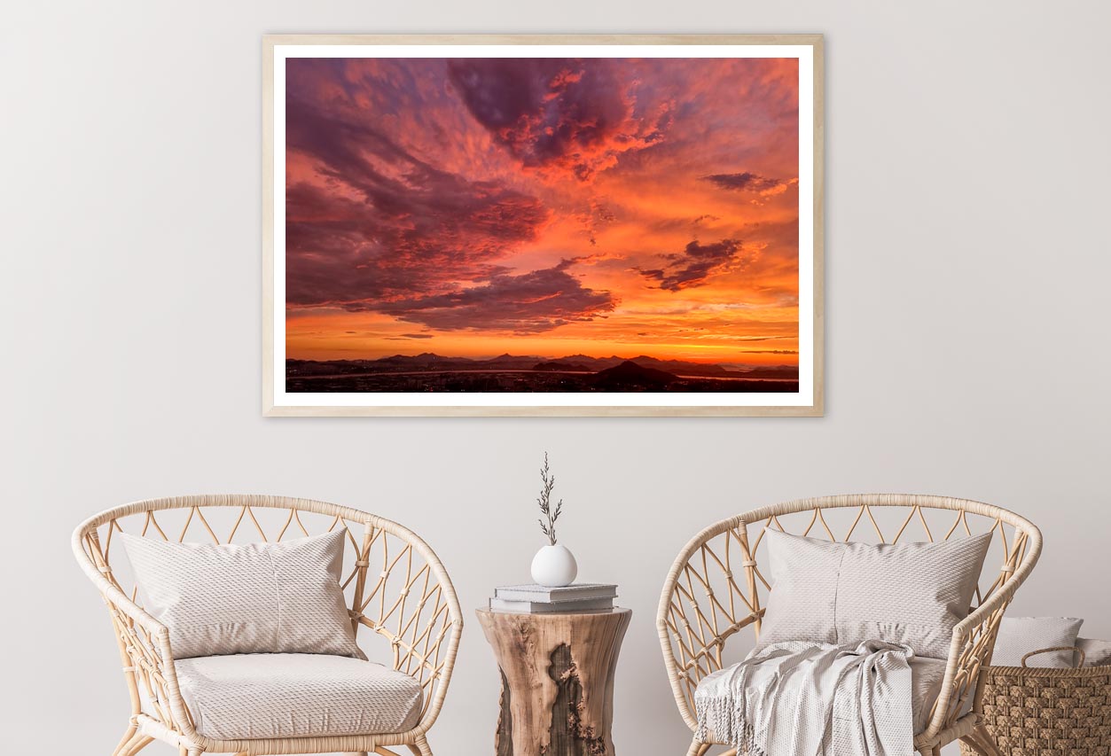 Aerial View Of Dramatic Sky in The Ranch Home Decor Premium Quality Poster Print Choose Your Sizes