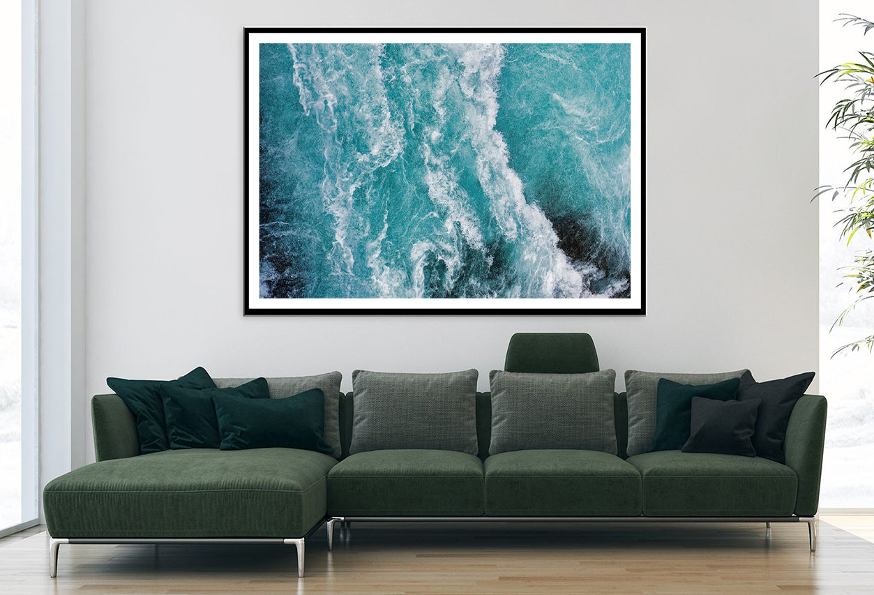 Close-Up of a Wave in the Ocean Home Decor Premium Quality Poster Print Choose Your Sizes - Bella Home Decor