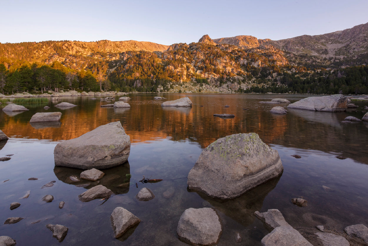 A Lake Surrounded By Rocks and Trees Home Decor Premium Quality Poster Print Choose Your Sizes