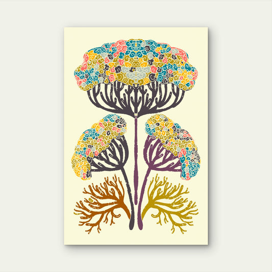 Organic Coral Floral Pattern Art 60x90cm Metal Print Ready to Hang