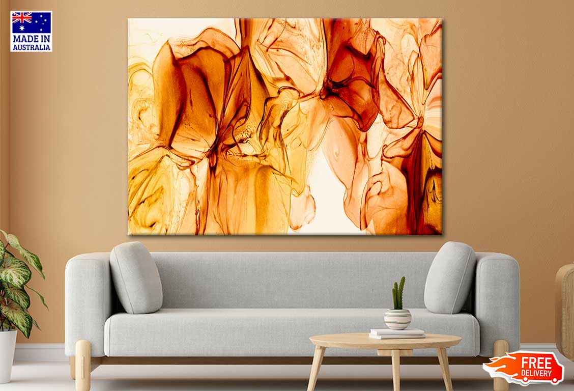 Abstract Orange Alcohol Ink Print 100% Australian Made