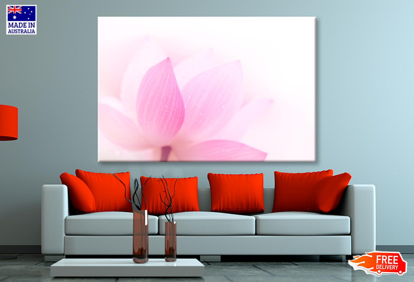 Closeup On Lotus Petal Wall Art Decor 100% Australian Made