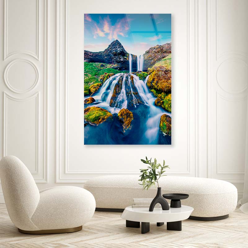 Sheep's Waterfall Acrylic Glass Print Tempered Glass Wall Art 100% Made in Australia Ready to Hang