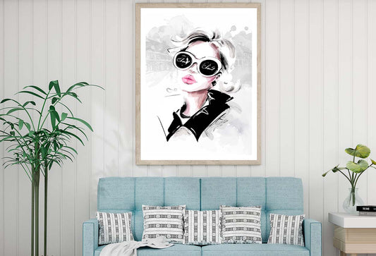 Black And White Lady with Fashion Store Design Home Decor Premium Quality Poster Print Choose Your Sizes