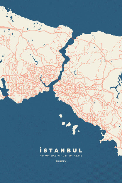 Istanbul City Map Road Home Decor Premium Quality Poster Print Choose Your Sizes