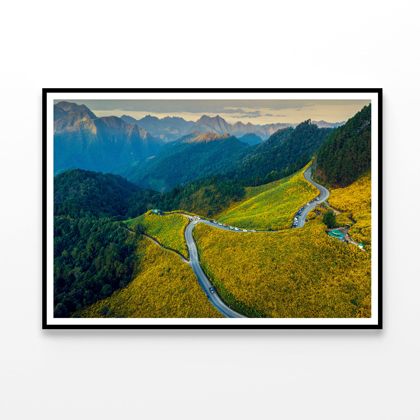 Scenic Mountain Road Winding Through Mountains Home Decor Premium Quality Poster Print Choose Your Sizes - Bella Home Decor