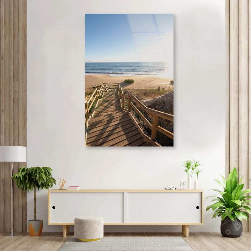 One Of the Most Beautiful Beaches in Spain Portrait Photograph Acrylic Glass Print Tempered Glass Wall Art 100% Made in Australia Ready to Hang