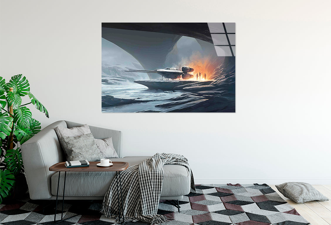 Futuristic Ice Landscap Tempered Glass Printing Wall Art Australian Made Quality