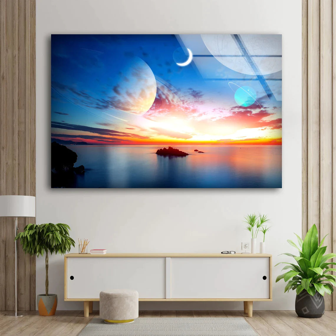 Island Sea Sunset Sky UV Direct Aluminum Print Australian Made Quality