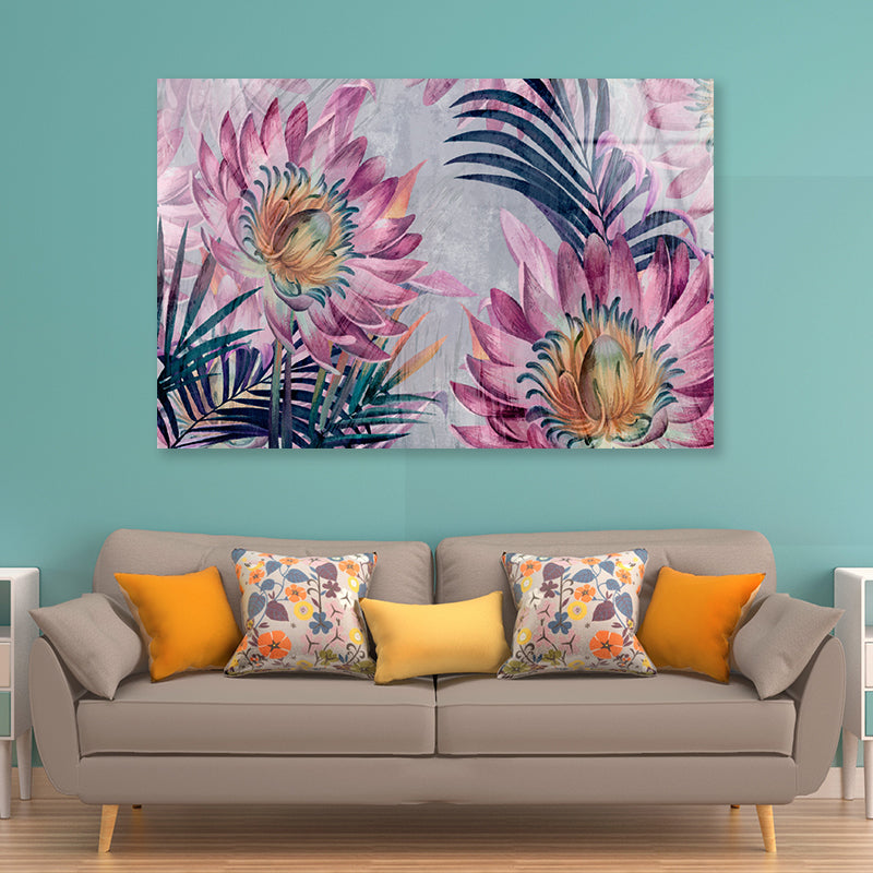 Floral Design Drawing Acrylic Glass Print Tempered Glass Wall Art 100% Made in Australia Ready to Hang - Bella Home Decor