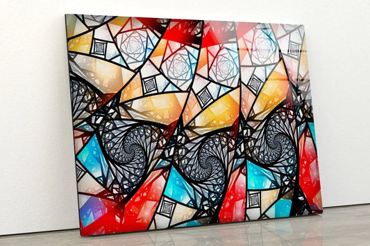 Abstract Mosaic Glass UV Direct Aluminum Print Australian Made Quality