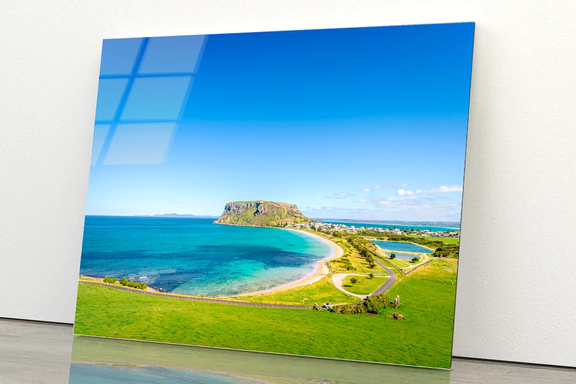 Green Grass Lands on Sunny Day Australia Africa Acrylic Glass Print Tempered Glass Wall Art 100% Made in Australia Ready to Hang