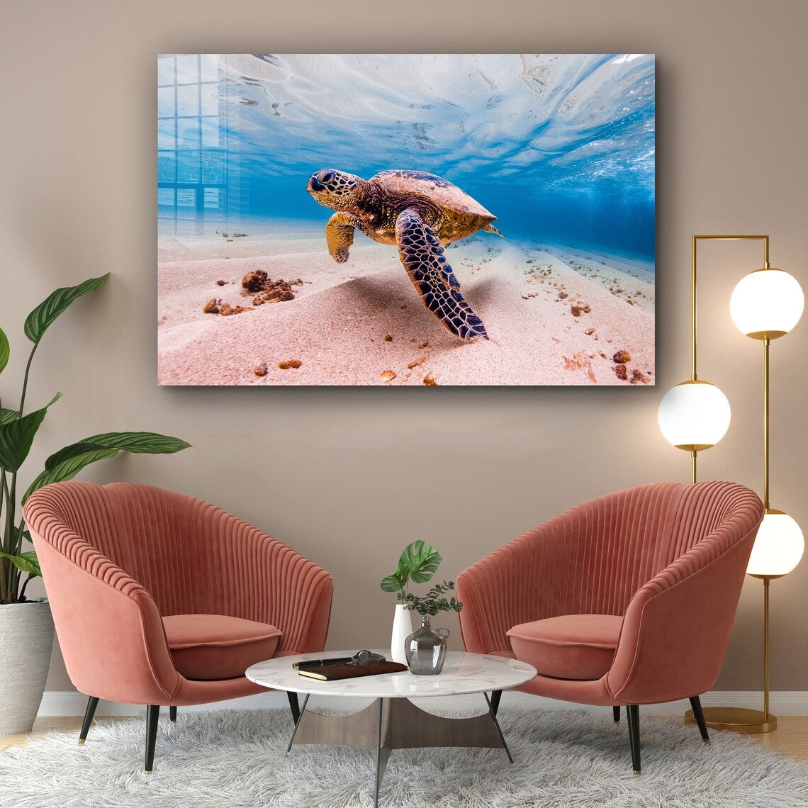 Sea Turtle View Ocean UV Direct Aluminum Print Australian Made Quality