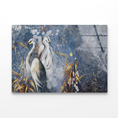 Painting Of a Group of Aquatic Birds Acrylic Glass Print Tempered Glass Wall Art 100% Made in Australia Ready to Hang - Bella Home Decor