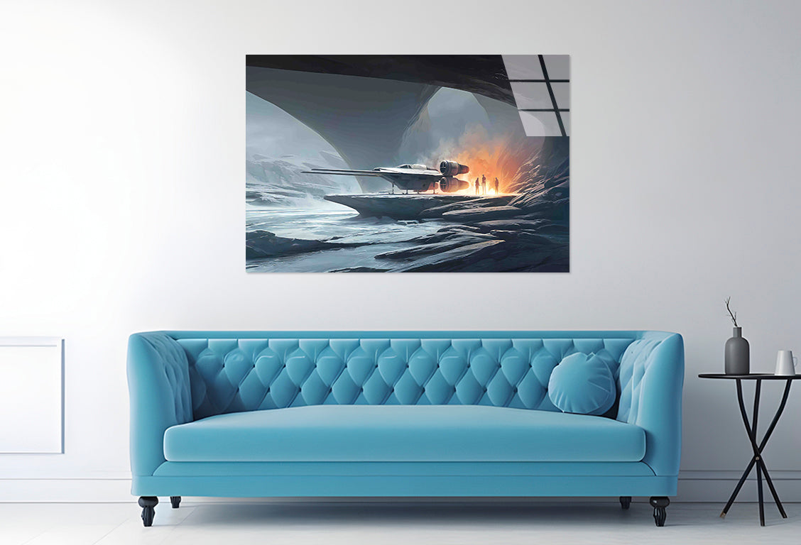 Futuristic Ice Landscap Tempered Glass Printing Wall Art Australian Made Quality