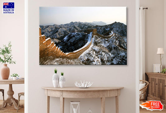 View Of the Great Wall of China in The Snow Wall Art Decor 100% Australian Made