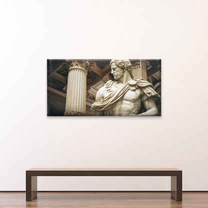Greek Roman God Statue Male Body Wall Art Canvas Office Home Framed 120x60cm