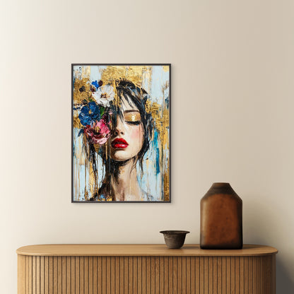 Modern Abstract Floral Fashion Lady Fashion Home Decor Premium Quality Poster Print Choose Your Sizes - Bella Home Decor