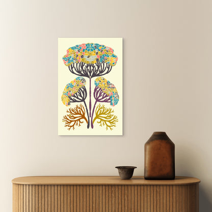 Organic Coral Floral Pattern Art 60x90cm Metal Print Ready to Hang - Bella Home Decor