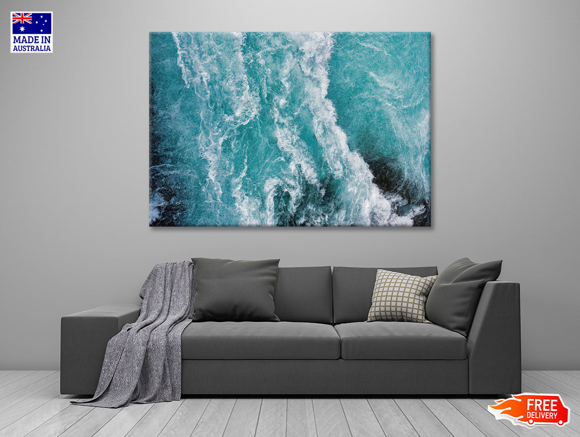 Close-Up of a Wave in the Ocean Print 100% Australian Made - Bella Home Decor