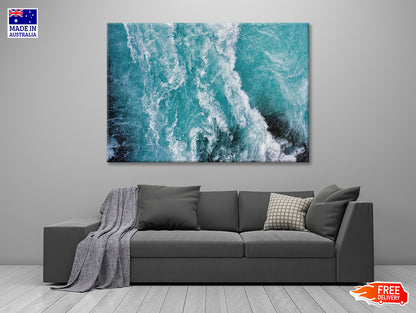 Close-Up of a Wave in the Ocean Print 100% Australian Made - Bella Home Decor