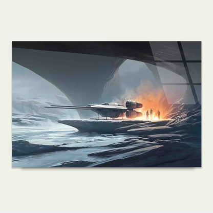 Futuristic Ice Landscap Tempered Glass Printing Wall Art Australian Made Quality