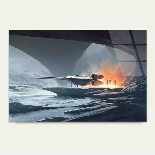 Futuristic Ice Landscap Tempered Glass Printing Wall Art Australian Made Quality